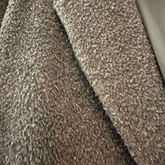 Elie Tahari Metallic Gray Wool Trench Coat - Picture 2 of 5